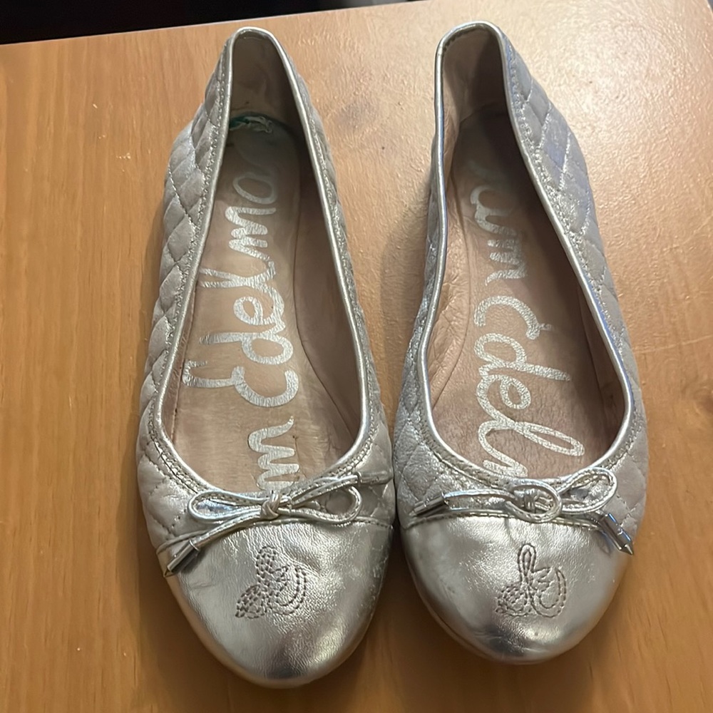 Sam Edelman Silver Quilted flats